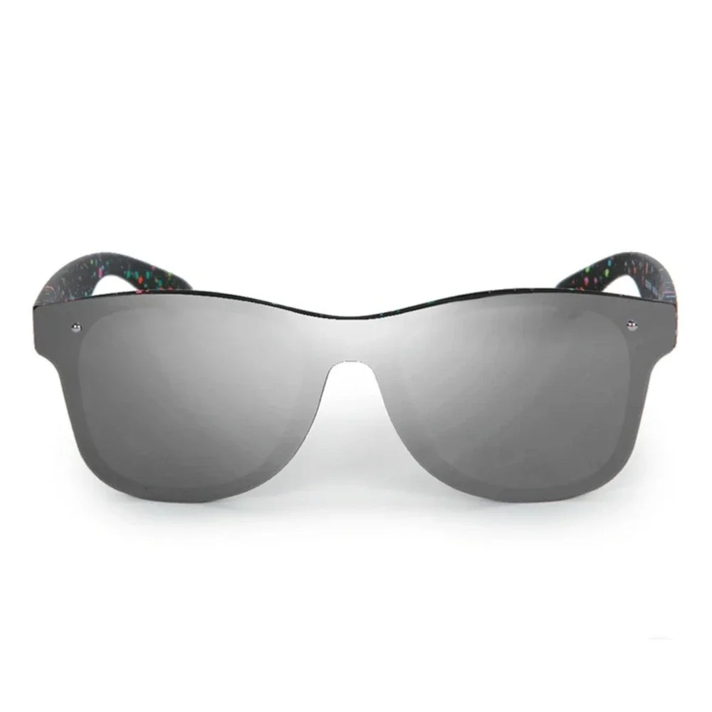 Tipsy‎ Elves Nightcrawler Sport Sunglasses Mirror Lens Black Splatter Frame